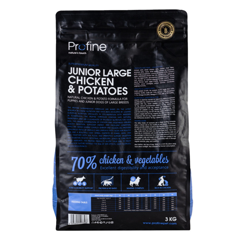 Сухий корм для собак Profine Junior Large Chicken з куркою та картоплею 3 кг (8595602517398)