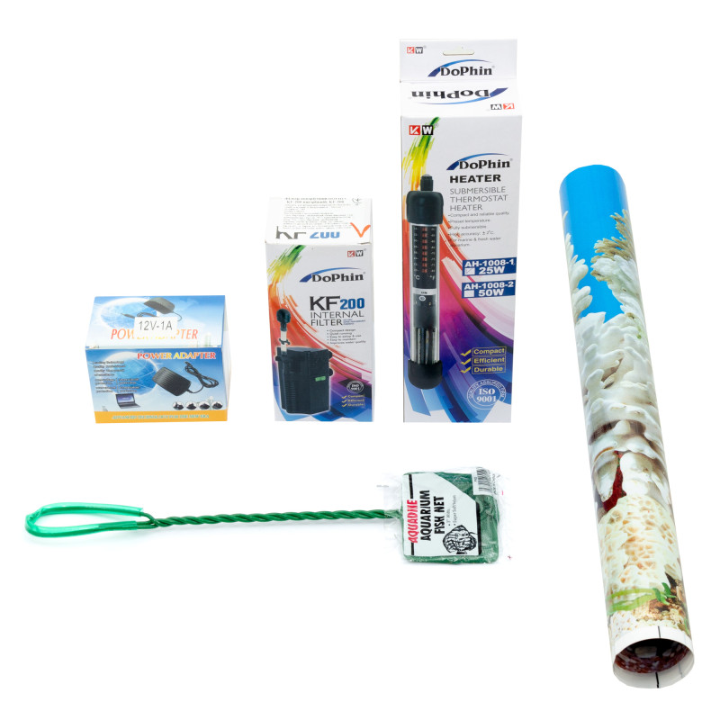 Акваріум Природа комплект «СКАЛЯРІЯ» LED 40х25х34 овальний (32 л) (4823082417292)