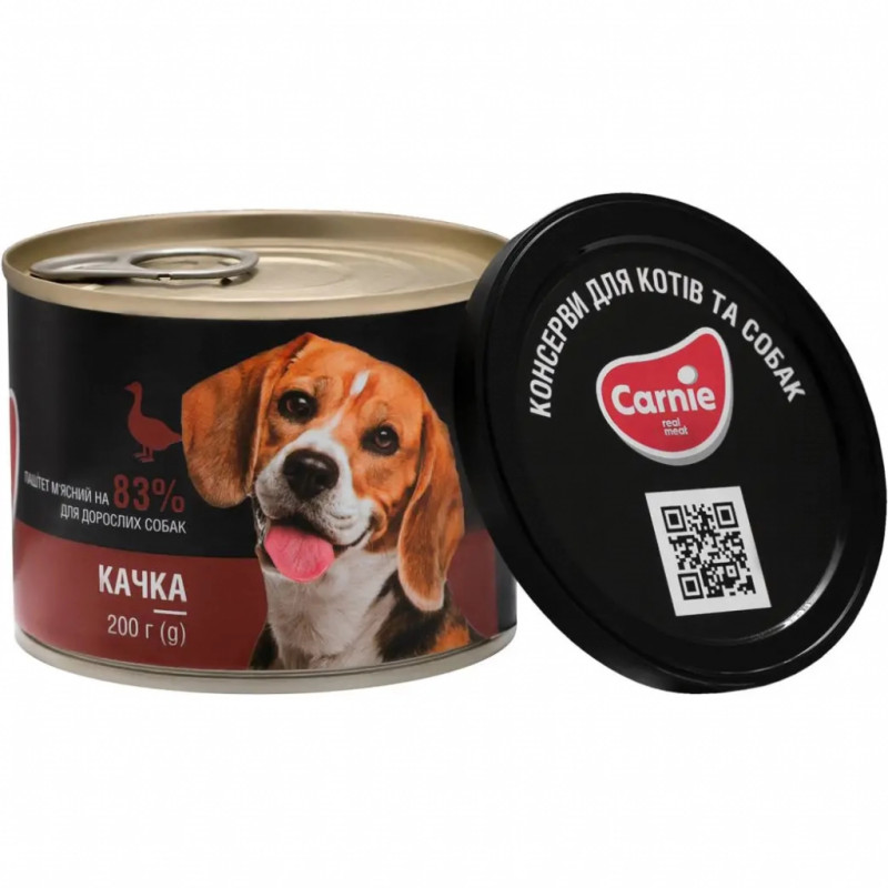 Консерви для собак Carnie Dog м'ясний паштет з качки 200 г (4820255190174)