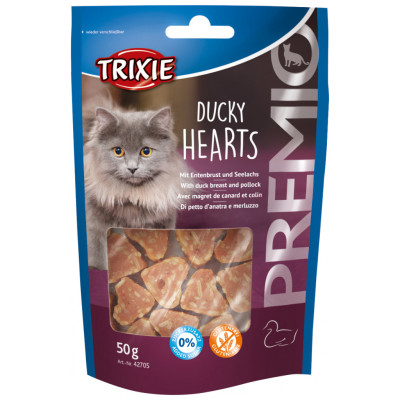 Ласощі для котів Trixie Premio Hearts качка/минтай 50 г (4011905427058)