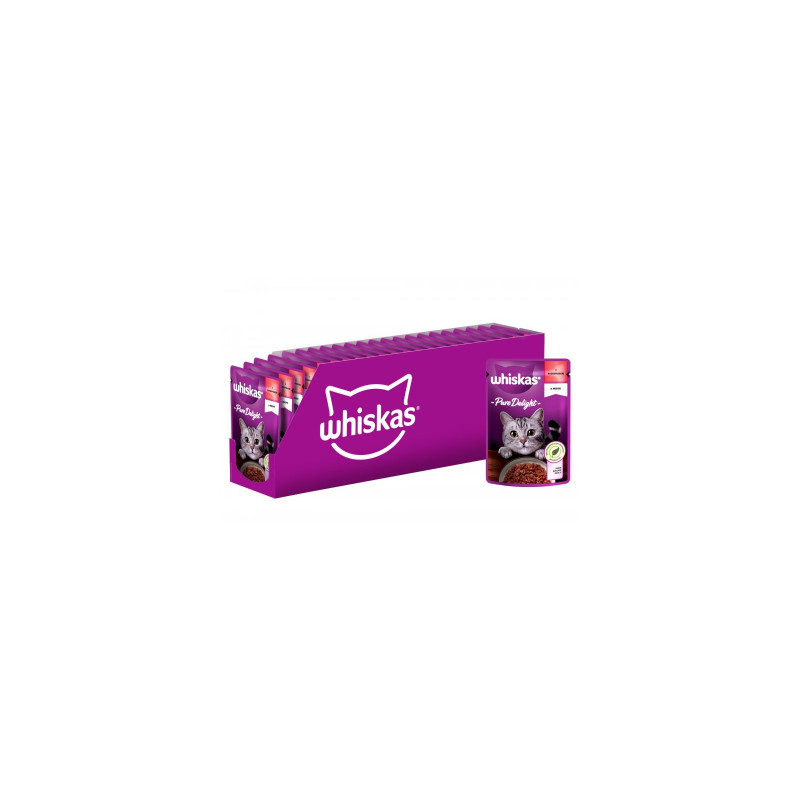 Вологий корм для кішок Whiskas Pure Delight з яловичиною в желе 85 г (5900951263194)