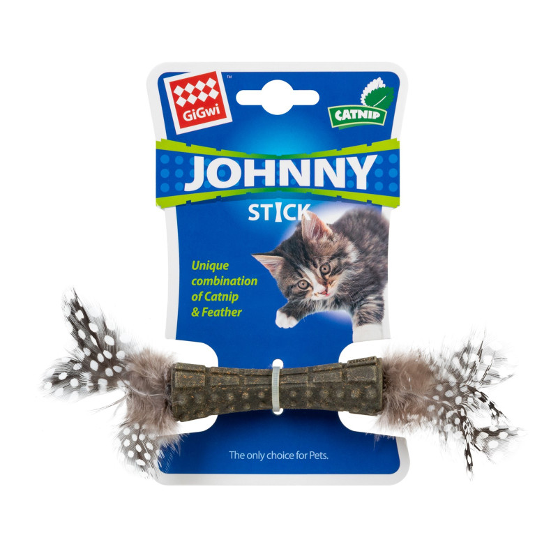 Іграшка для котів GiGwi Catnip Спресована котяча м'ята з пір'ям 8 см (75335)
