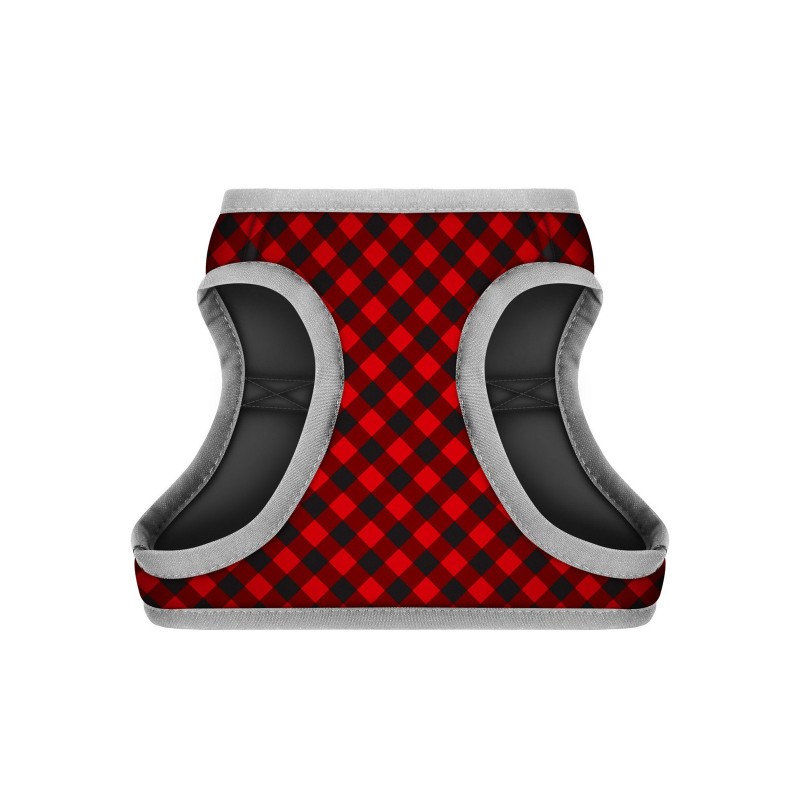 Шлея для собак WAUDOG Clothes з QR паспортом "Шотландка червона" S2 (2992)