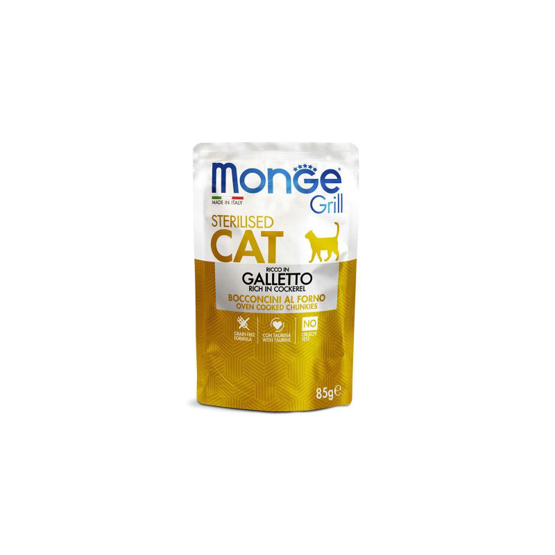 Вологий корм для кішок Monge Cat Grill Sterilised курка 85 г (8009470013635)