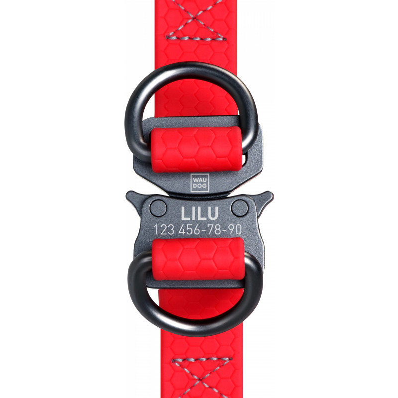Шлея для собак WAUDOG Waterproof з QR-паспортом XS Ш 15 мм Д 30-39 см червона (27633)
