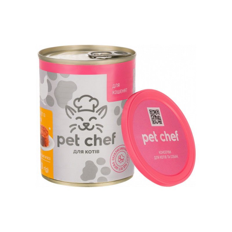 Паштет для котів Pet Chef з куркою для кошенят 360 г (4820255190389)