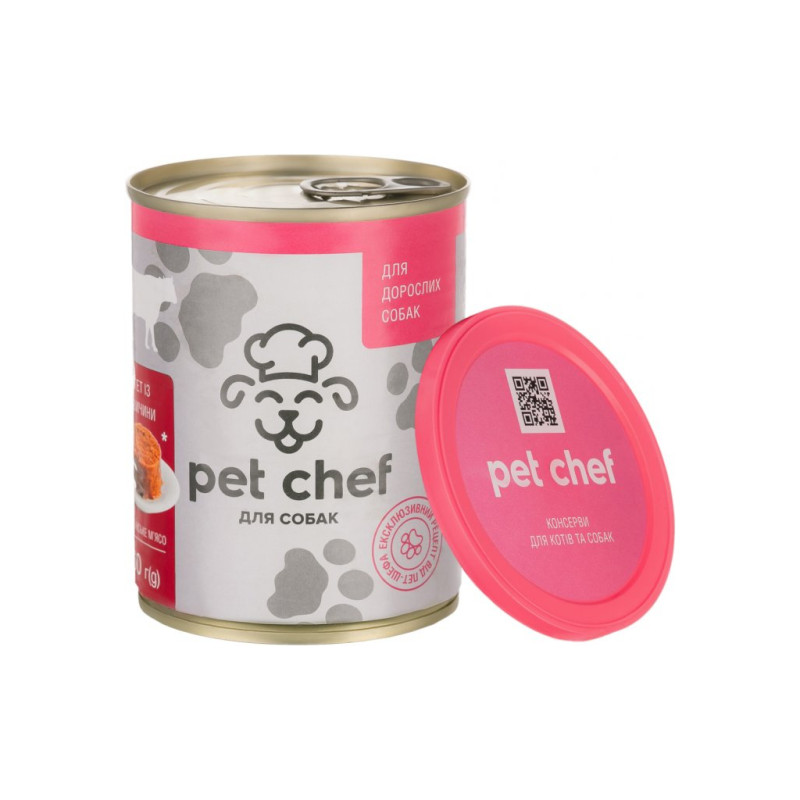 Консерви для собак Pet Chef паштет з яловичиною 360 г (4820255190259)