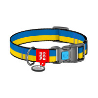 Нашийник для тварин WAUDOG Nylon з QR паспортом Colors of freedom пластиковий фастекс L (4503-4020)