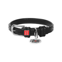 Нашийник для тварин WAUDOG Glamour з QR-паспортом "Стрази" XS Ш 12 мм чорний (33081)