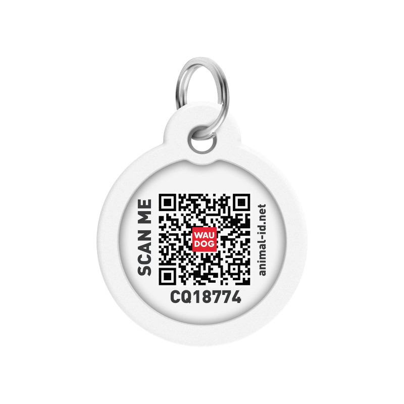 Адресник для тварин WAUDOG Smart ID з QR паспортом "Французький бульдог", круг 30 мм (230-0209)