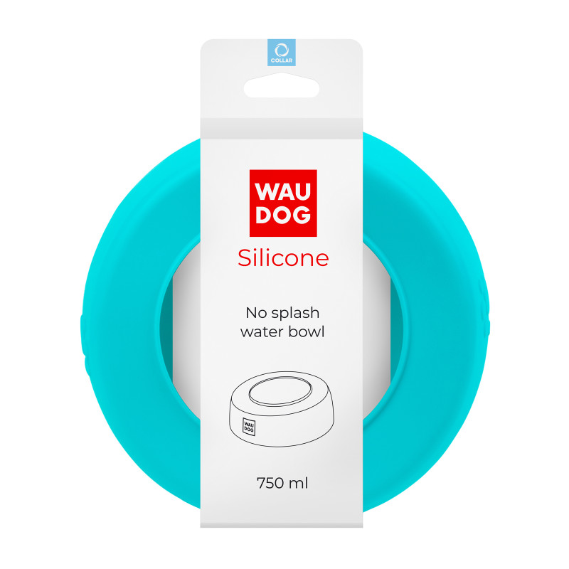Посуд для собак WAUDOG Silicone Миска-непроливайка 750 мл блакитна (50782)
