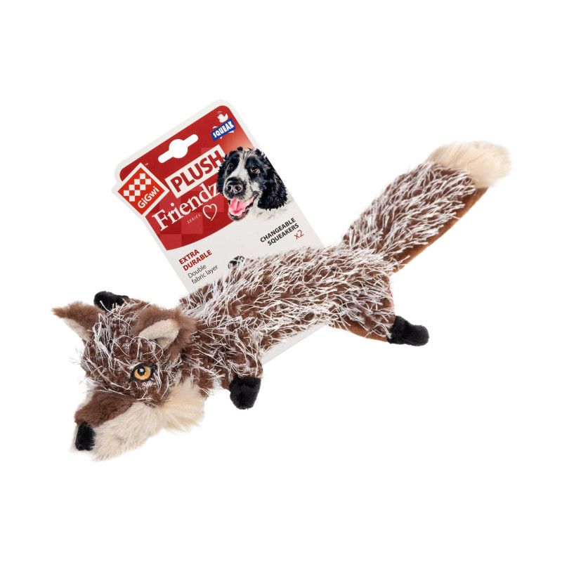 Іграшка для собак GiGwi Plush Вовк з пискавками 37 см (75325)