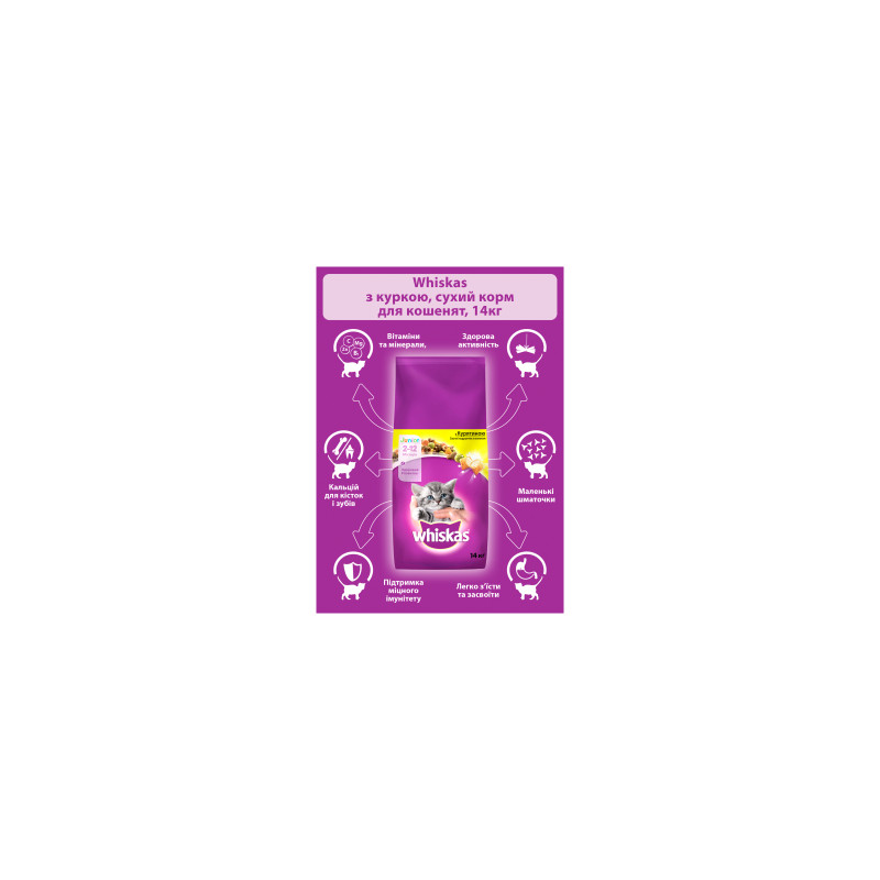 Сухий корм для кішок Whiskas з куркою для кошенят 14 кг (5900951014369)