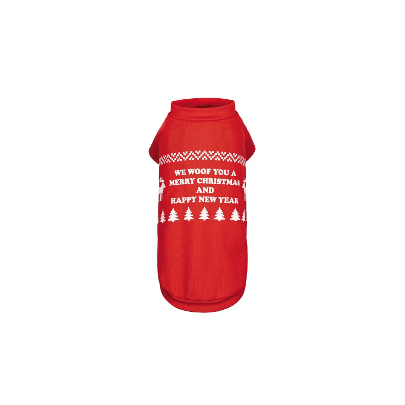 Футболка для тварин Pet Fashion "New Year" S червона (4823082429271)
