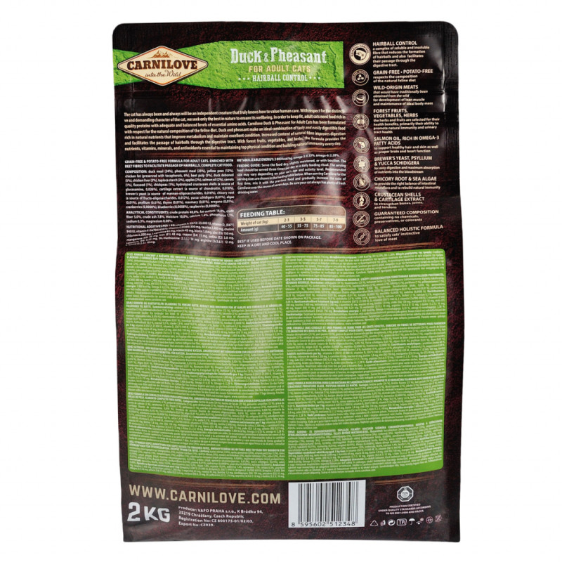 Сухий корм для кішок Carnilove Cat Hairball Controll 2 кг (8595602512348)