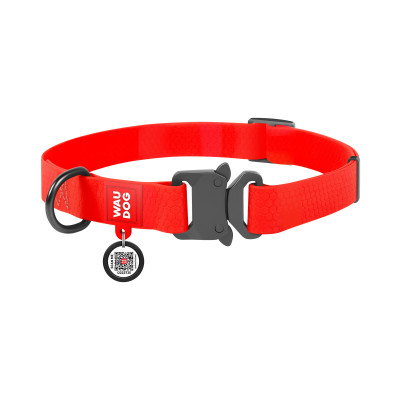 Нашийник для тварин WAUDOG Waterproof з QR паспортом XL Ш 25 мм Д 35-58 см(червоний) (27843)