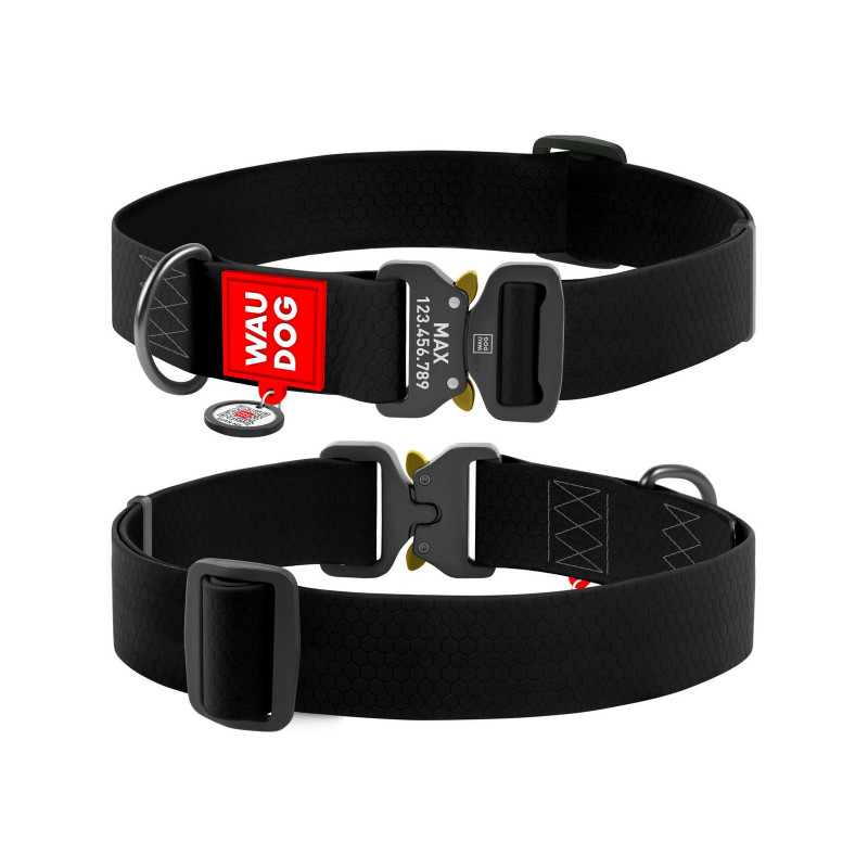Нашийник для тварин WAUDOG Waterproof з QR паспортом XXL Ш 40 мм Д 43-70 см(чорний) (28011)