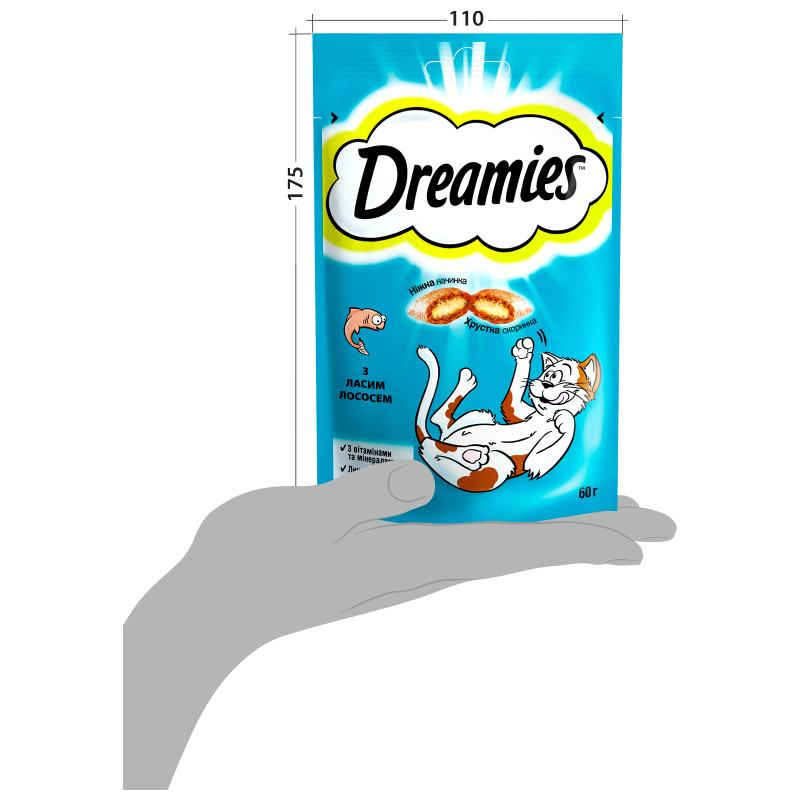Ласощі для котів Dreamies з лососем 60 г (4008429037962)