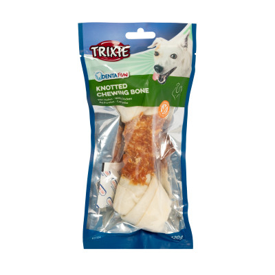 Ласощі для собак Trixie Кістка для чищення зубів з куркою Denta Fun 18 см 120 г (4011905313245)