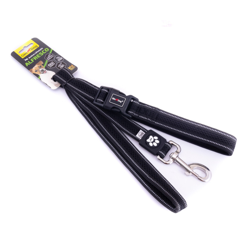 Повідок для собак GimDog Alfresco 2.5х120 см неопрен/фліс (чорний) (8009632059556)
