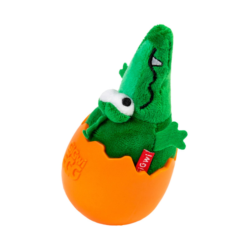 Іграшка для собак GiGwi EGG Крокодил-неваляшка з пищалкою 14 см (2319)