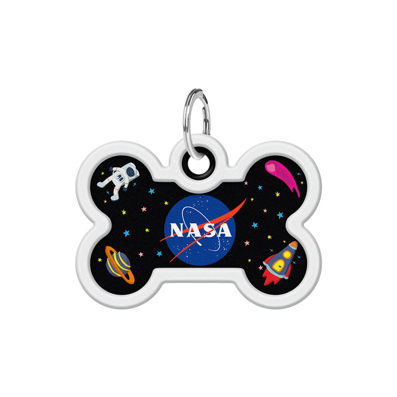 Адресник для тварин WAUDOG Smart ID з QR паспортом "NASA", кістка 40х28 мм (0640-0147)