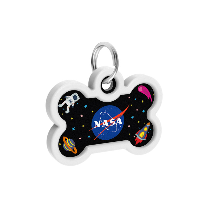 Адресник для тварин WAUDOG Smart ID з QR паспортом "NASA", кістка 40х28 мм (0640-0147)