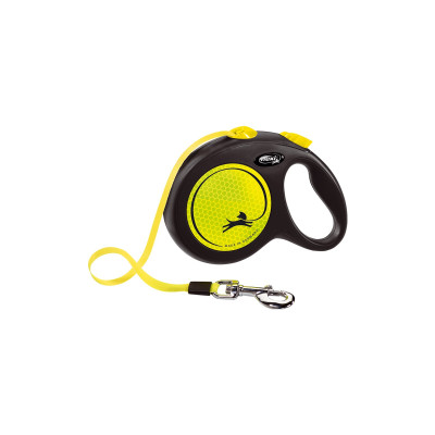 Повідок для собак Flexi New Neon L стрічка 5 м (чорний) (4000498031711)