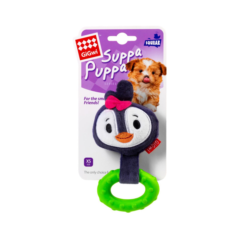 Іграшка для собак GiGwi Suppa Puppa Пінгвін з пискавкою 15 см (75003)