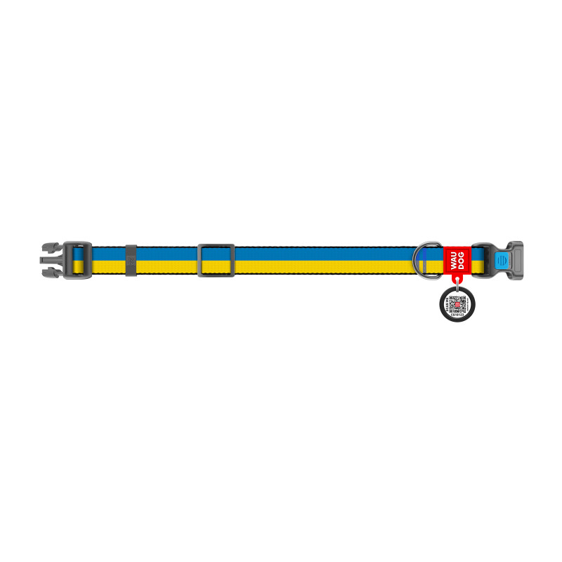 Нашийник для тварин WAUDOG Nylon з QR паспортом Colors of freedom пластиковий фастекс M (4502-4020)