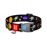 Нашийник для тварин WAUDOG Nylon з QR паспортом NASA пластиковий фастекс L (4750)