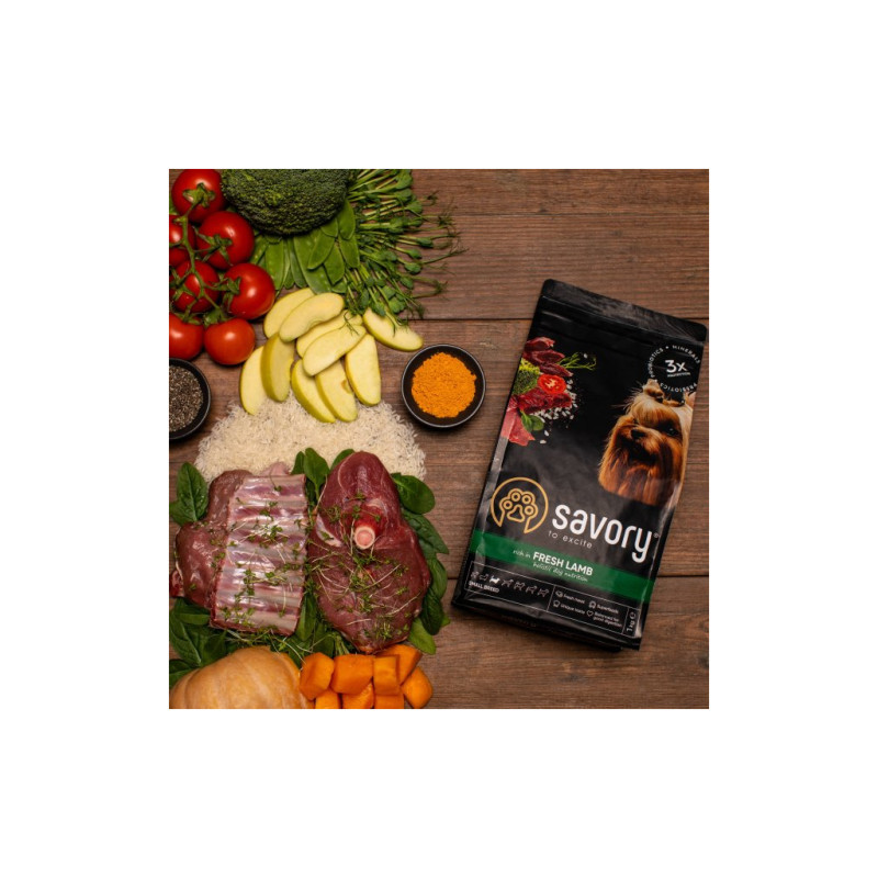 Сухий корм для собак Savory Small Breeds rich in Fresh Lamb 3 кг (4820232630327)