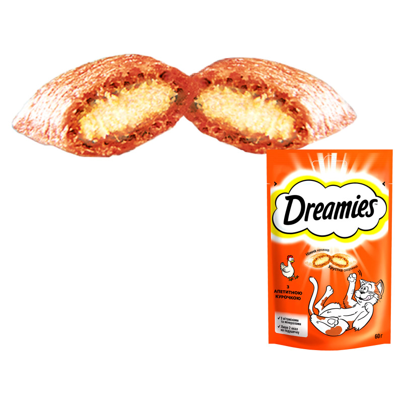 Ласощі для котів Dreamies з куркою 60 г (4008429037894)