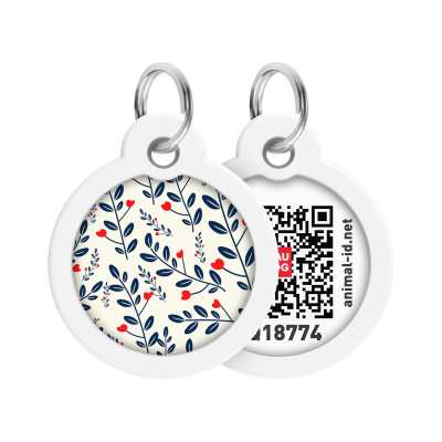 Адресник для тварин WAUDOG Smart ID з QR паспортом "Рослини", круг 30 мм (230-0210)