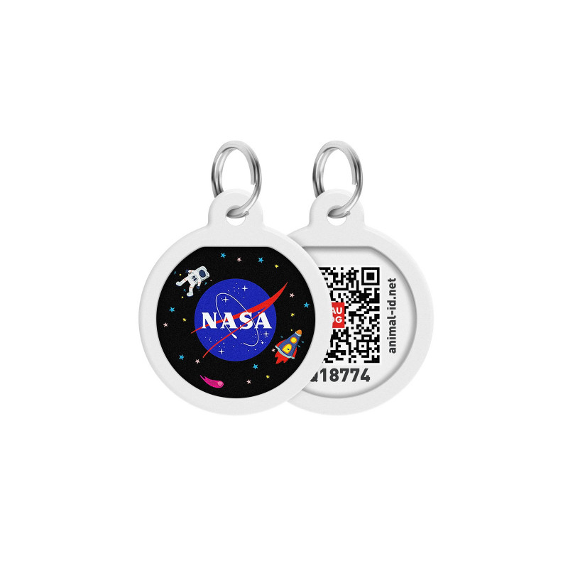 Адресник для тварин WAUDOG Smart ID з QR-паспортом "NASA", коло 25 мм (0625-0147)