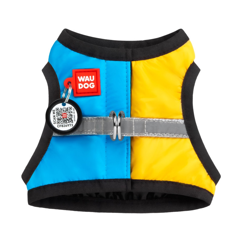 Шлея для собак WAUDOG Clothes з QR паспортом Colors of freedom XS4 (223-4020)