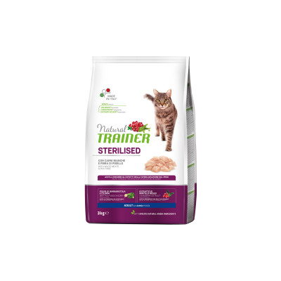 Сухий корм для кішок Trainer Natural Super Premium Adult Sterilised з індичкою 3 кг (8059149029764)