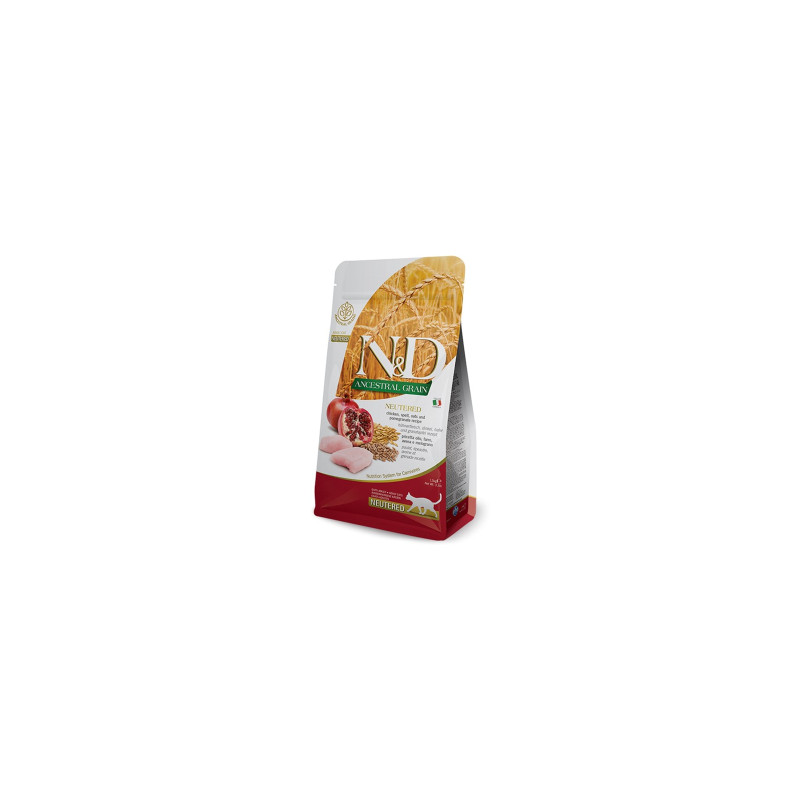 Сухий корм для кішок Farmina LOW GRAIN Sterilised курка, гранат 1.5 кг (8010276030481)