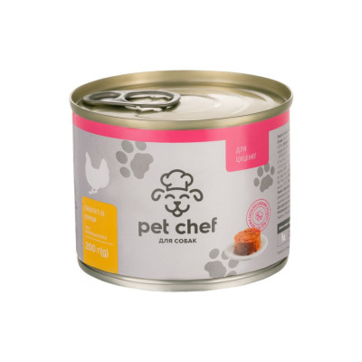 Консерви для собак Pet Chef паштет з куркою для цуценят 200 г (4820255190112)
