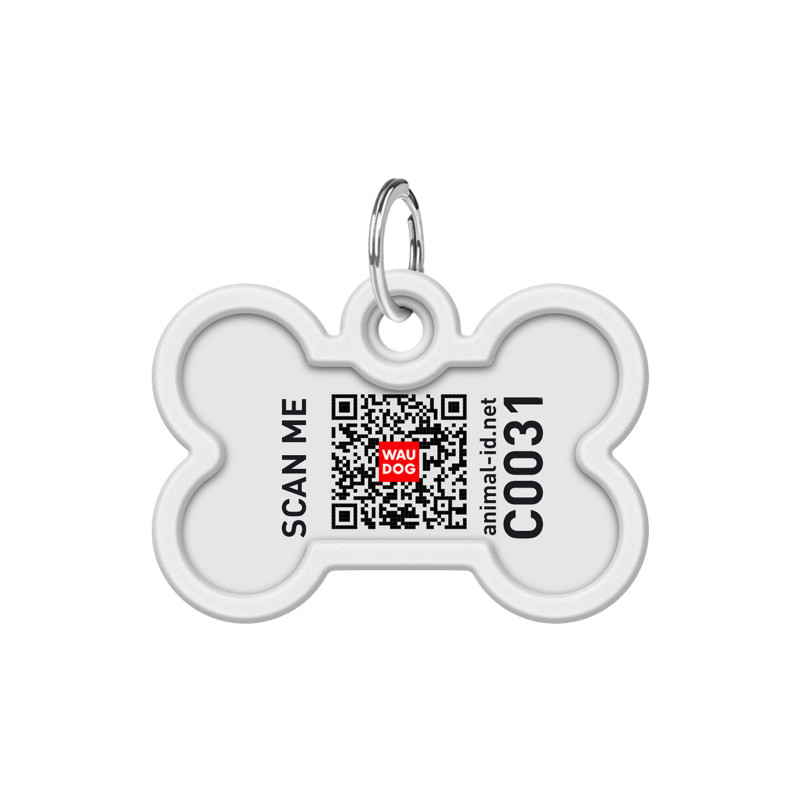 Адресник для тварин WAUDOG Smart ID з QR паспортом "Качечки", кістка 40х28 мм (0640-0204)