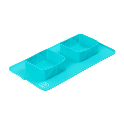 Посуд для собак WAUDOG Silicone Миска складана 385х230х50 мм блакитна (50802)