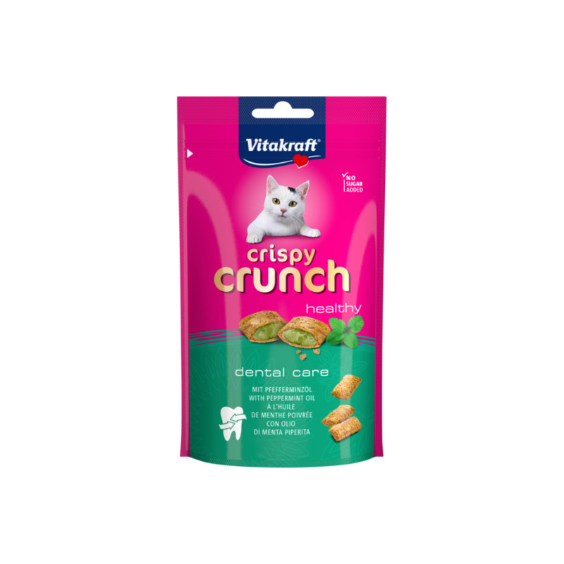 Ласощі для котів Vitakraft Crispy Crunch подушечки для зубів з м'ятою 60 г (4008239288134)