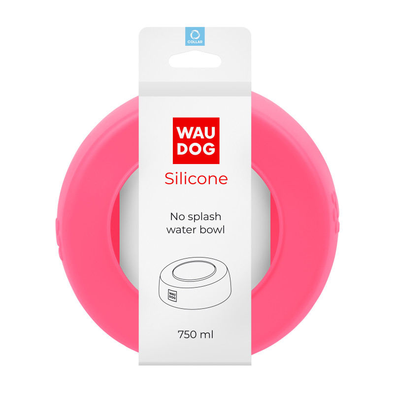 Посуд для собак WAUDOG Silicone Миска-непроливайка 750 мл рожева (50787)