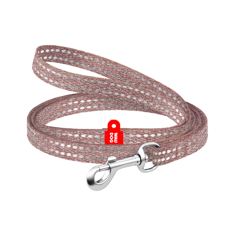 Повідок для котів WAUDOG Re-cotton світловідбивний XS 200х1 см коричневий (16446)