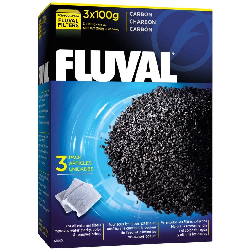 Наповнювач для акваріумного фільтра Fluval FL вугілля 3х100 г (015561114400)