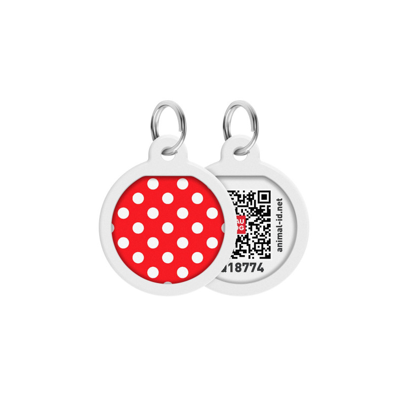 Адресник для тварин WAUDOG Smart ID з QR паспортом "Горох", коло 25 мм (0625-0208)