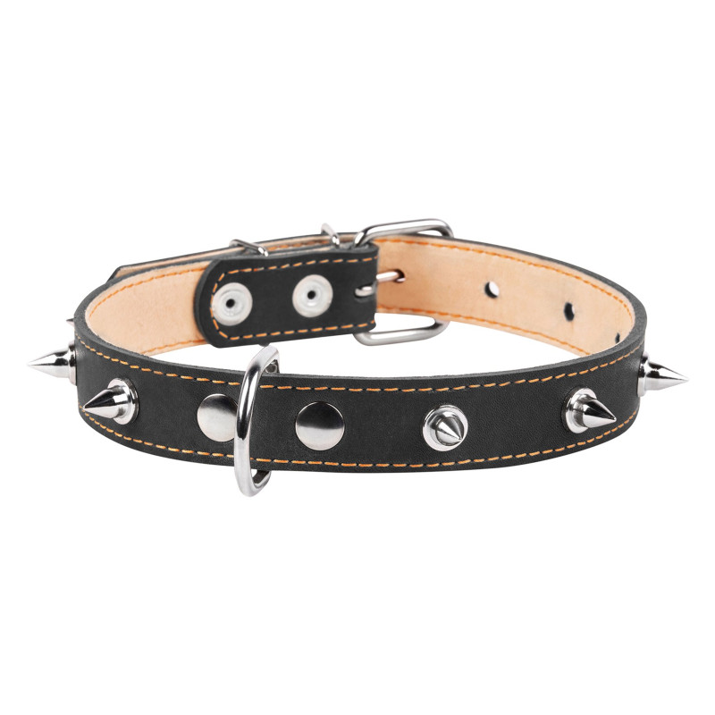 Нашийник для тварин Collar подвійний із шипами 25 мм 38-50 см (чорний) (02421)