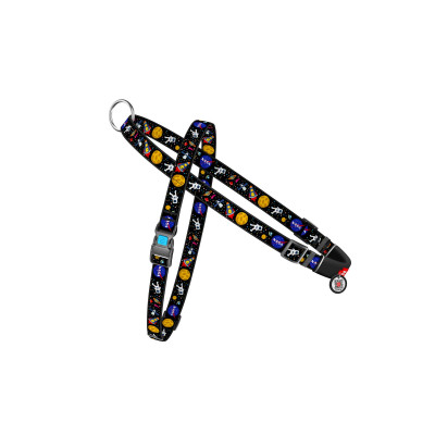 Шлея для собак WAUDOG Nylon з QR-паспортом "NASA" L (5417)