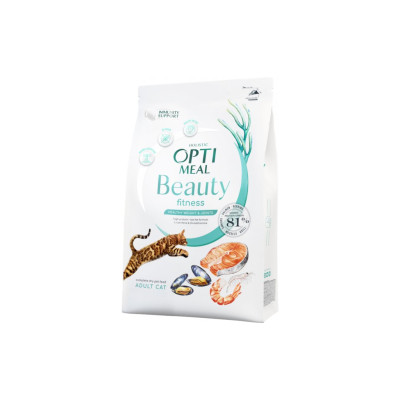 Сухий корм для кішок Optimeal Beauty Fitness беззерновий на основі морепродуктів 1.5 кг (4820215366861)