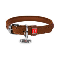 Нашийник для тварин WAUDOG Soft з QR паспортом круглий Д 8 мм Д 20-25 см коричневий (22316)